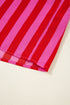 Charming Striped Flutter Sleeve Smocked Bodice Tiered Ricrac Trim Maxi Dress